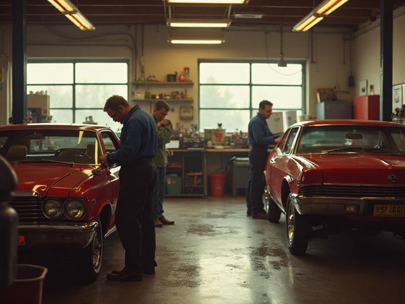 Early body shop days - vintage photo of our automotive workshop from the business' founding years